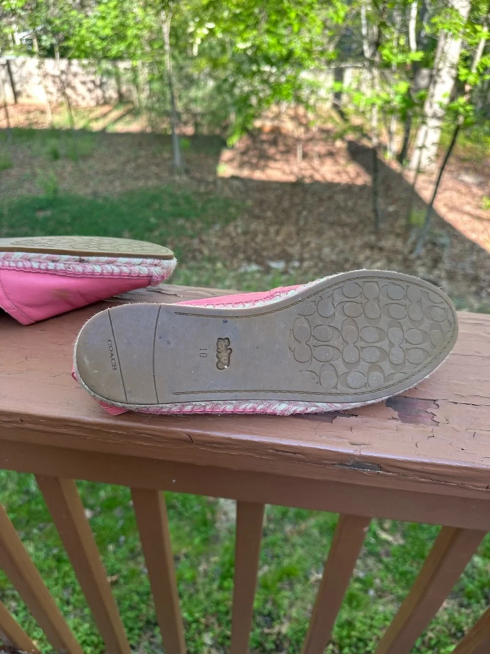 Coach pink leather espadrille shoes